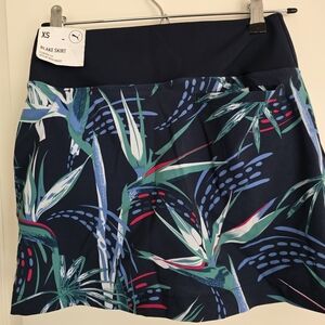 Puma Tropical Golf Skort with Tropical Green & Blue Print